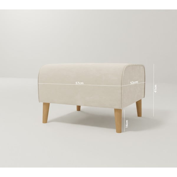 Krémszínű bársony lábtartó Carole – Ropez-image-3