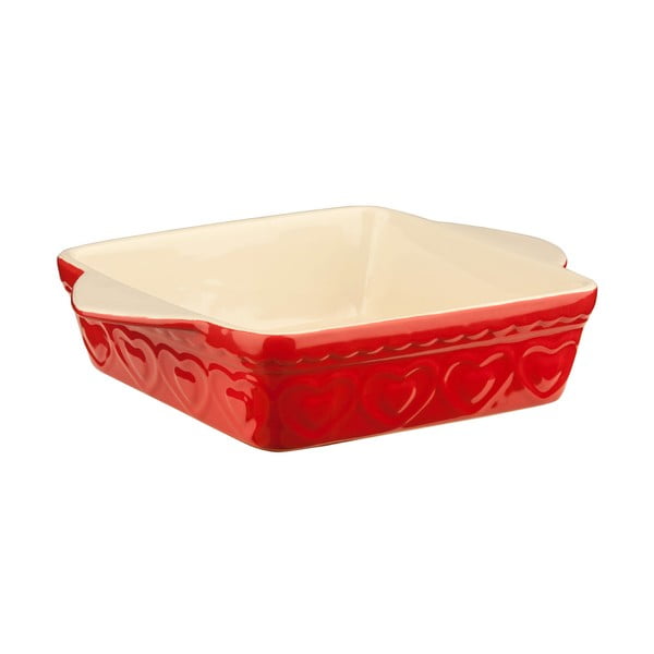 Sweet Heart piros agyagkerámia sütőtál, 22 x 31 cm - Premier Housewares