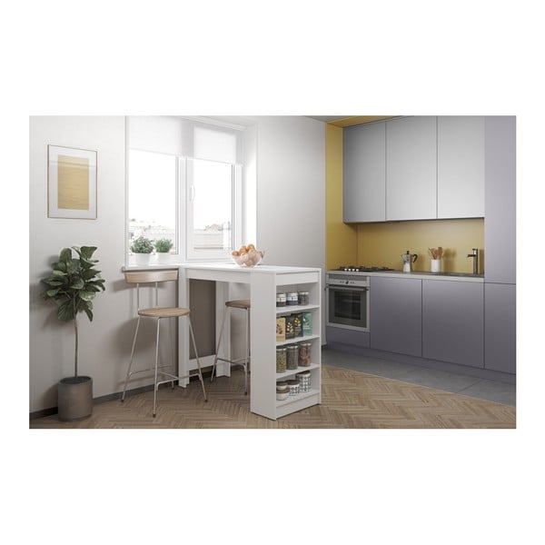 Aravis fehér bárasztal, fehér asztallappal - TemaHome-image-4