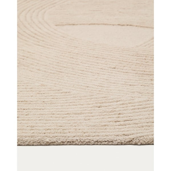 Krémszínű kézi szövésű gyapjú szőnyeg 160x230 cm Domm – Kave Home-image-2