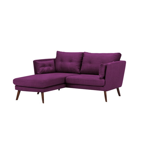Elena lila háromszemélyes kanapé, fekvőfotellel a bal oldalon - Mazzini Sofas