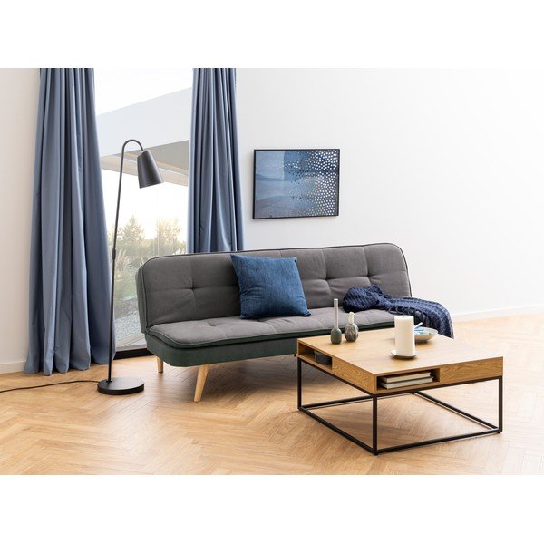 Sötét natúr színű dohányzóasztal tölgyfa dekoros asztallappal 80x80 cm Willford – Actona-image-2