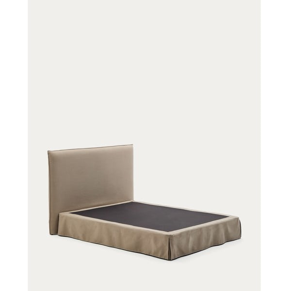 Szürkésbarna kárpitozott franciaágy 160x200 cm Jaira – Kave Home-image-3