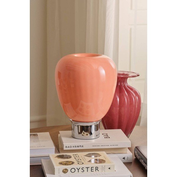 Rózsaszín-fényes ezüstszínű üveg asztali lámpa (magasság 34 cm) Balloon – Ellos Home-image-2