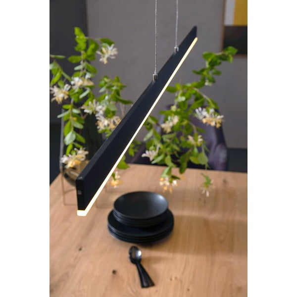 Fekete LED dimmelhető függőlámpa Straight – Fischer & Honsel-image-2