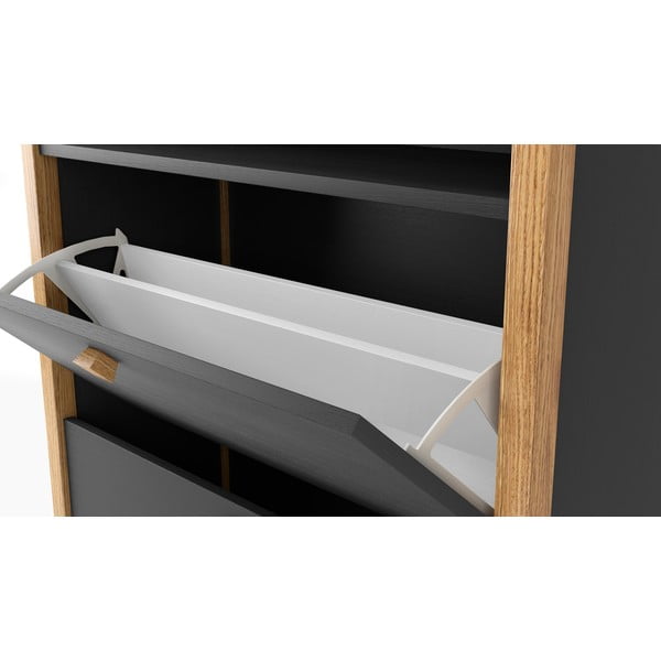 Bode sötétszürke cipősszekrény, két fiókkal - Woodman-image-4