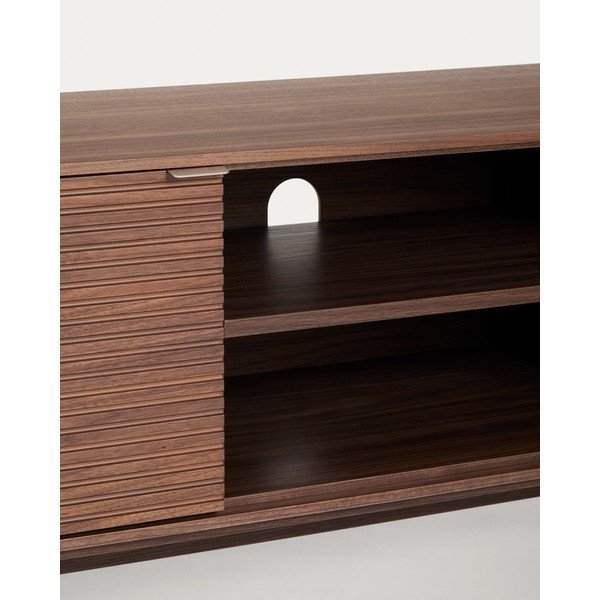 Sötét natúr színű TV-állvány diófa dekorral 150x46x40 cm Norlen – Kave Home-image-2