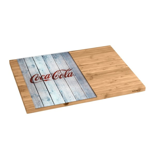 Coca-Cola World bambusz vágódeszka, üveg részlettel - Wenko
