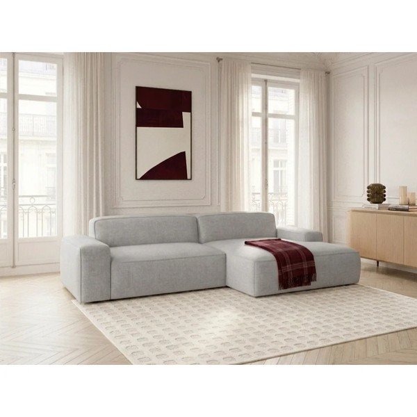 Szürke kinyitható-elektromos ülésállítással sarokkanapé (jobb oldali) Abel – Bobochic Paris-image-3
