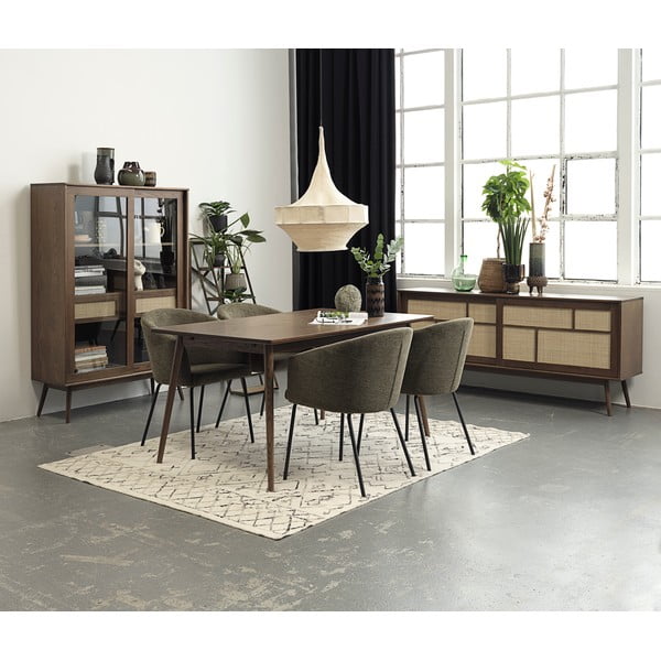 Khaki kárpitozott karfás étkezőfotel Easton – Unique Furniture-image-1