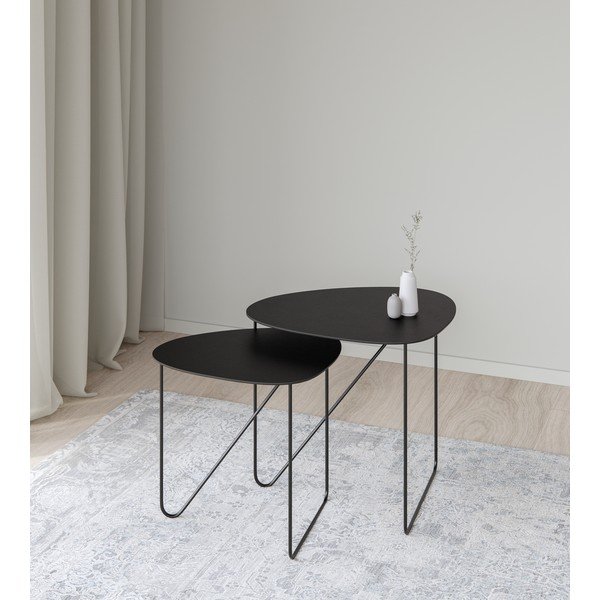 Fekete fém dohányzóasztal 44x50 cm Curve L Bull – LIND DNA-image-2