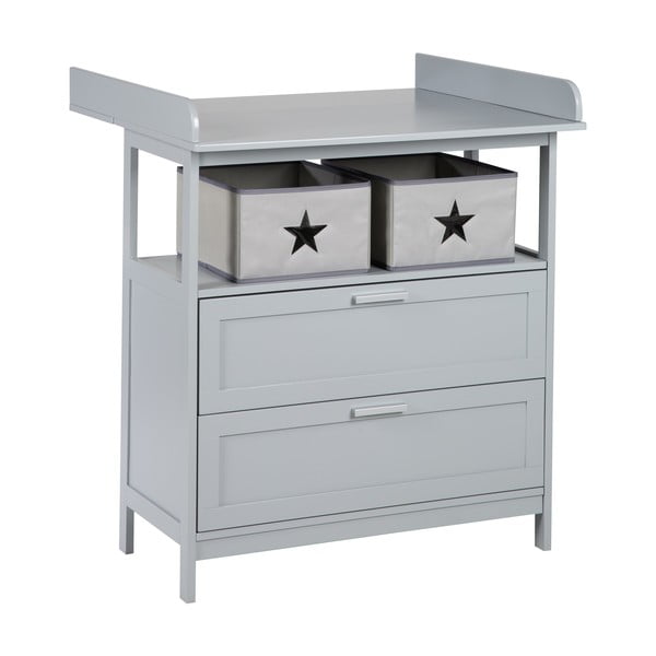 Szürke gyerek komód pelenkázó feltéttel 87x100x75 cm Hamburg – Roba