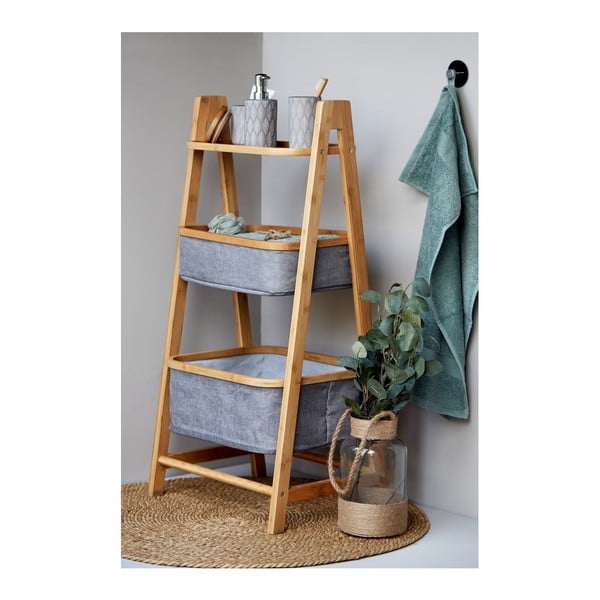 Szürke-barna bambusz fürdőszobai polcos állvány 44x91 cm Bahari – Wenko-image-3