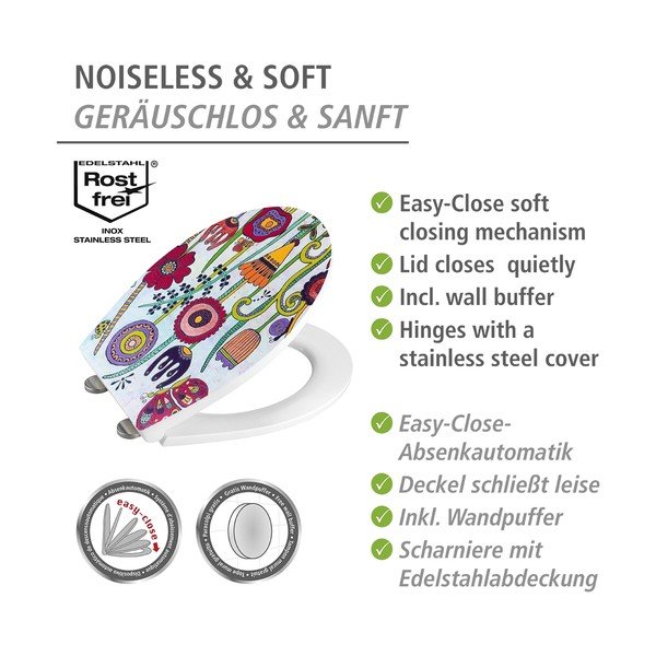 WC-ülőke automatikus záródással 37 x 44,5 cm Rollin'Art Full Bloom – Wenko-image-4