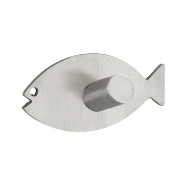 Fish ezüstszínű öntapadós fali akasztó - Wenko-image-1