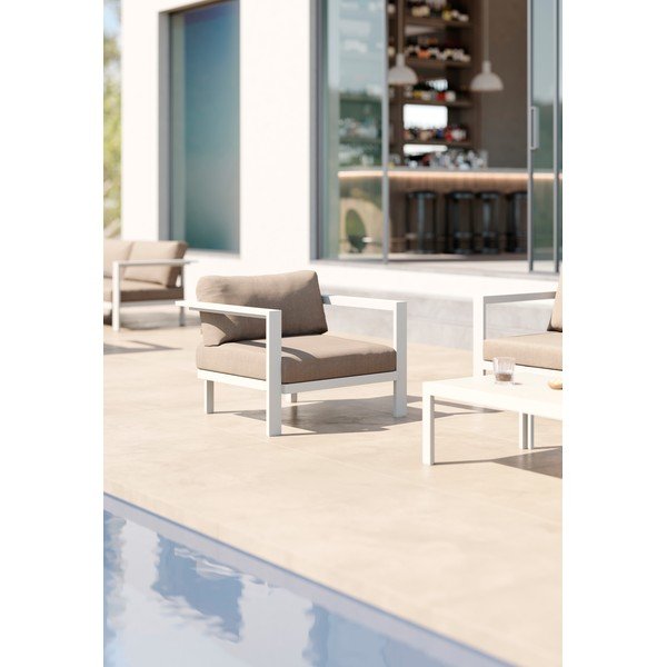 Krémszínű kerti fotel Cubic – Diphano-image-1