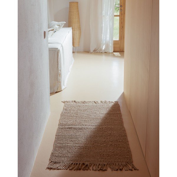 Natúr színű juta szőnyeg 70x140 cm Alfombra – Kave Home-image-4