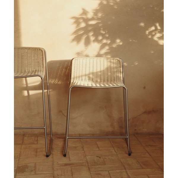 Bézs fém kerti bárszék Tavari – Kave Home-image-3