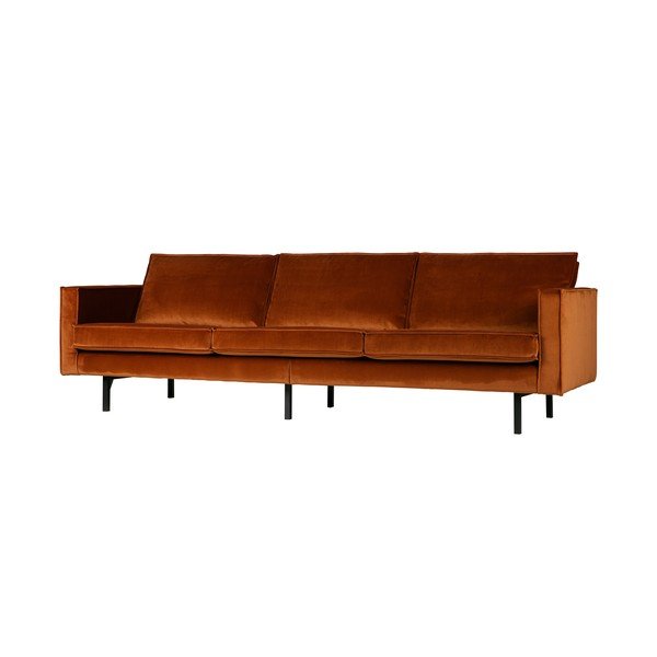 Narancssárga bársony kanapé 277 cm Rodeo – WOOOD-image-2