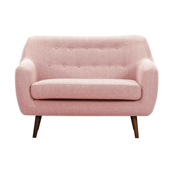 Lila világos rózsaszín kanapé sötét lábakkal, 126 cm - Vivonita