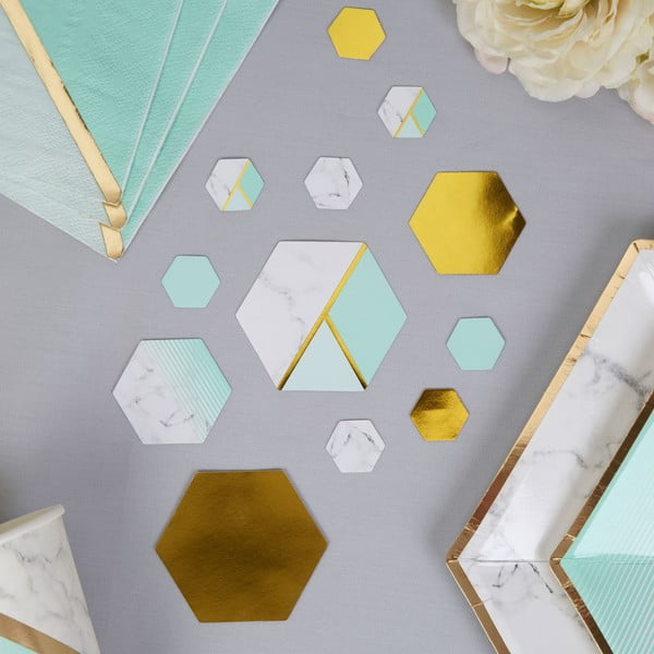 Mint Colour Block Marble 100 darabos asztali dekoráció szett - Neviti