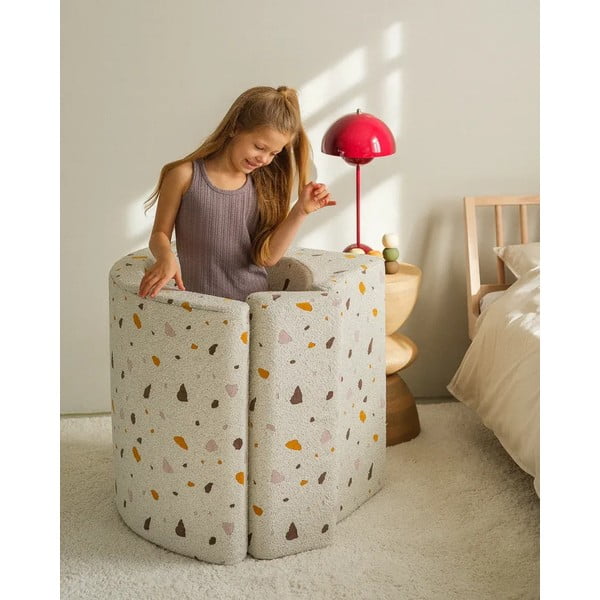 Fehér buklé-zsenília gyerek fotel Terrazzo Moon – Wigiwama-image-4