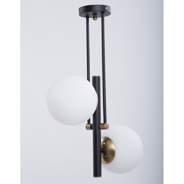 Fekete-fehér mennyezeti lámpa üveg búrával ø 15 cm Libra – Squid Lighting-image-2
