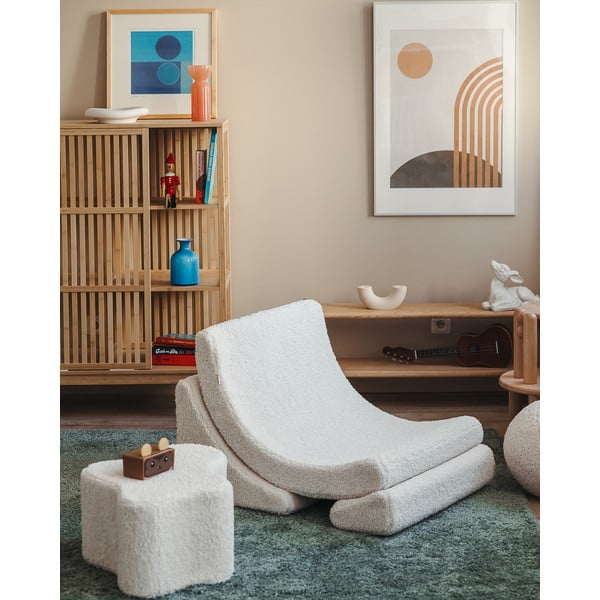 Krémszínű buklé gyerek fotel Moon – Wigiwama-image-4