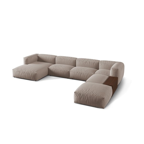Bézs moduláris sarokkanapé (jobb oldali-U alakú) Martina – Micadoni Home-image-2
