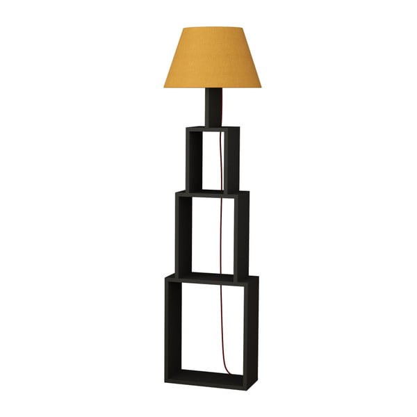 Tower antracit szabadonálló lámpa citromsárga búrával - Homitis