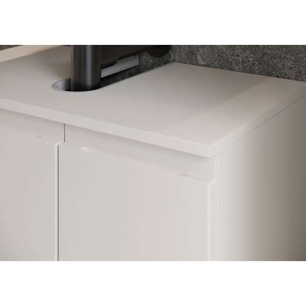 Krémszínű alacsony mosdó alatti szekrény 60x56 cm Salinas – Germania-image-4