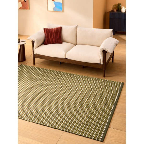 Khaki kézi szövésű gyapjúkeverék szőnyeg 160x230 cm Ember – MADE-image-1