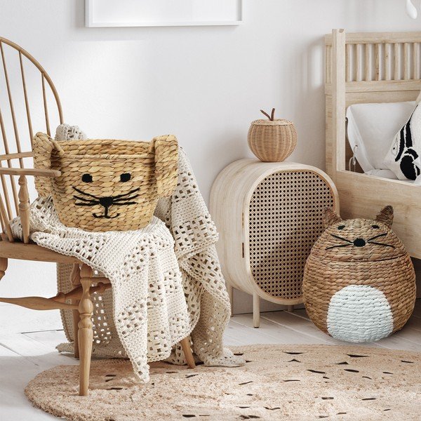 Natúr színű vízijácint játéktároló kosár ø 35x26 cm Rabbit – Compactor-image-1