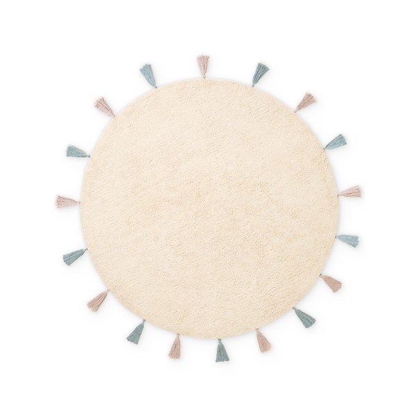 Krémszínű mosható-kézi szövésű pamut gyerek szőnyeg ø160 cm Snuggle Sunna – Hanse Home