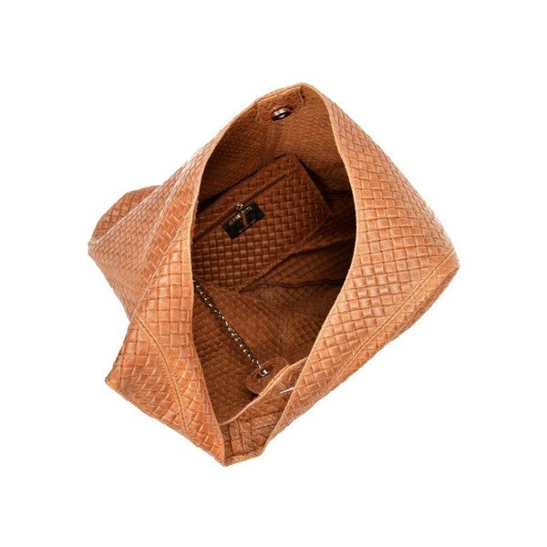 Barbara konyakbarna bőr kézitáska - Mangotti Bags-image-1