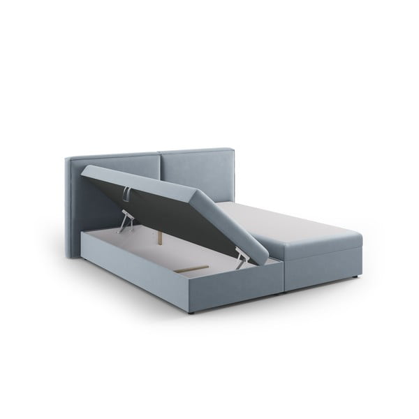 Világoskék ágyneműtartós boxspring ágy 180x200 cm Arendal – Cosmopolitan Design-image-2
