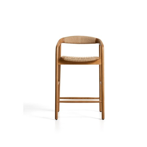Natúr színű tölgyfa karfás bárszék (ülésmagasság 65 cm) Derile – Kave Home-image-3