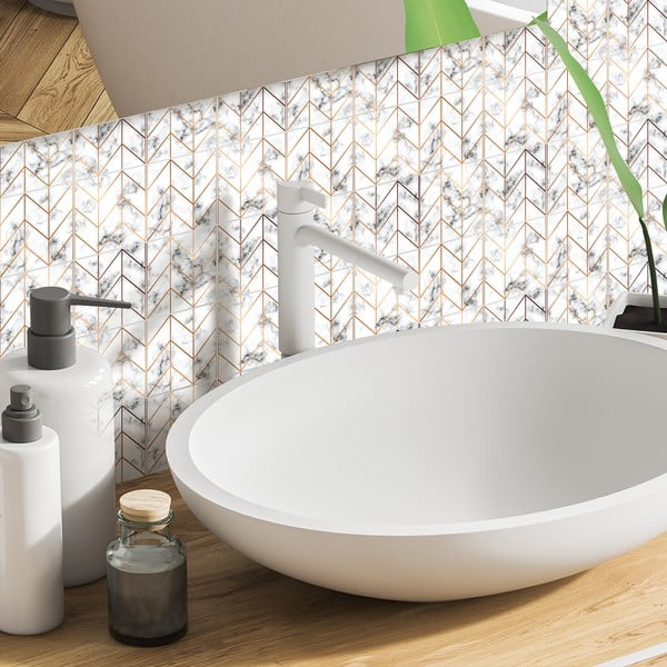 Matrica szett csempére 9 db-os 20x20 cm Marble – Ambiance-image-3