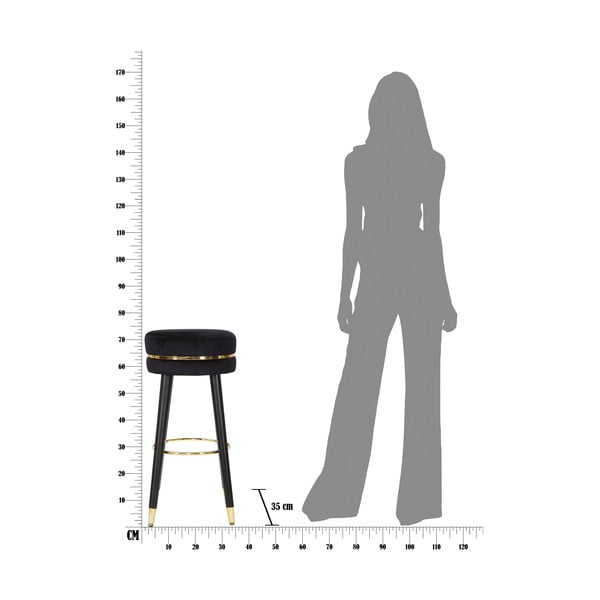 Fekete-aranyszínű kárpitozott bárszék (ülésmagasság 74 cm) Paris – Mauro Ferretti-image-4
