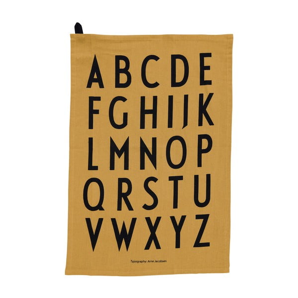 Alphabet sárga pamuttörölköző, 40 x 60 cm - Design Letters