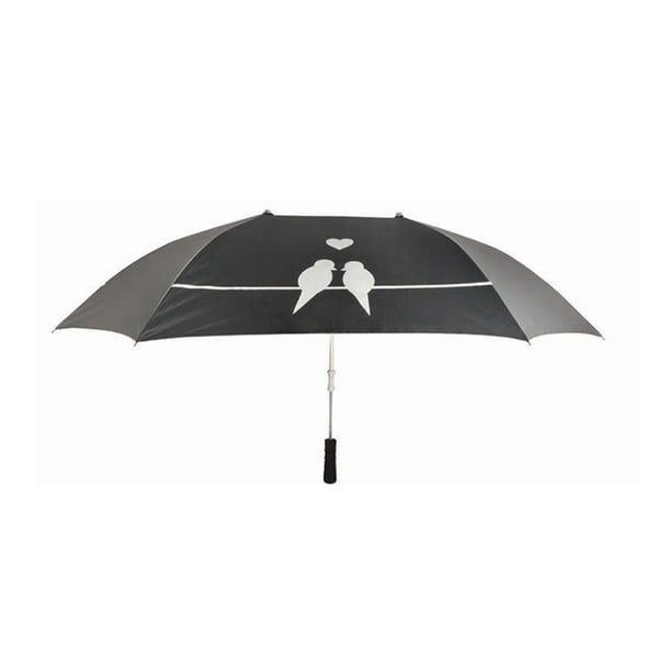 Love Birds fekete kétszemélyes golfesernyő, ⌀ 128 cm - Esschert Design