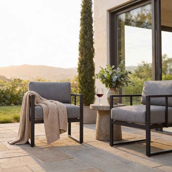 Bellissima grafitszürke kerti fotel - Bonami Selection-image-1