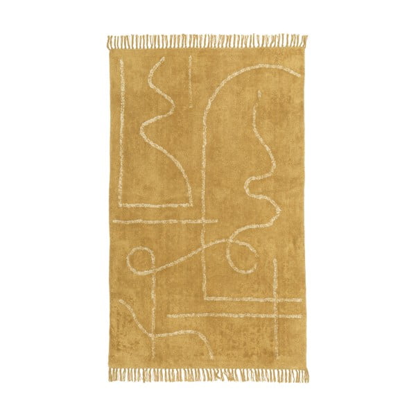 Lines narnacssárga kézzel szőtt pamut szőnyeg, 120 x 180 cm - Westwing Collection