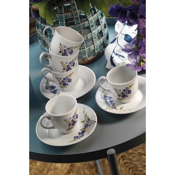 Fehér-kék porcelán csésze szett 6 db-os 0.9 l – Hermia-image-1