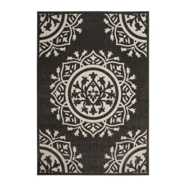 Delancy fekete-krémszínű kültéri szőnyeg, 289 x 200 cm - Safavieh