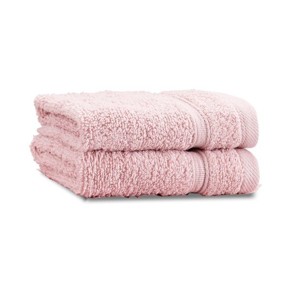 Világos rózsaszín frottír pamut törölköző szett 2 db-os 30x30 cm Zero Twist – Catherine Lansfield