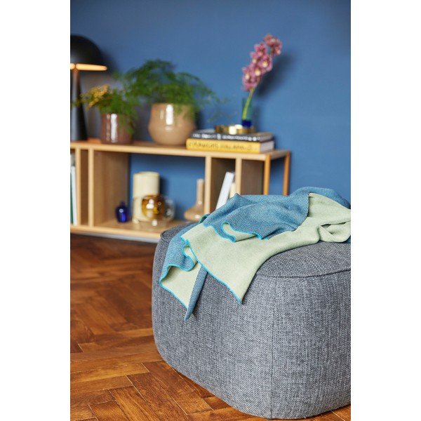 Cozy kék-zöld pamut pléd, 130 x 200 cm - Hübsch-image-1