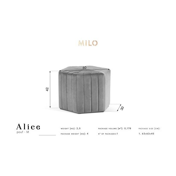 Alice üvegzöld puff, ⌀ 60 cm - Milo Casa-image-2