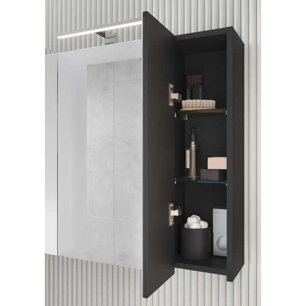 Sötétszürke fürdőszoba szekrény tükörrel 76x71 cm - Germania-image-1