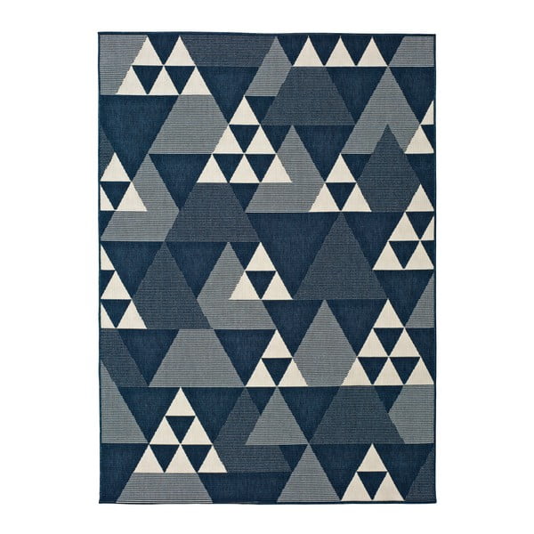 Clhoe Triangles kék kültéri szőnyeg, 80 x 150 cm - Universal